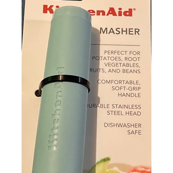 KitchenAid Ice Blue Potato Masher Stainless Steel New With Tags! KET0080HMIA - Picture 2 of 3